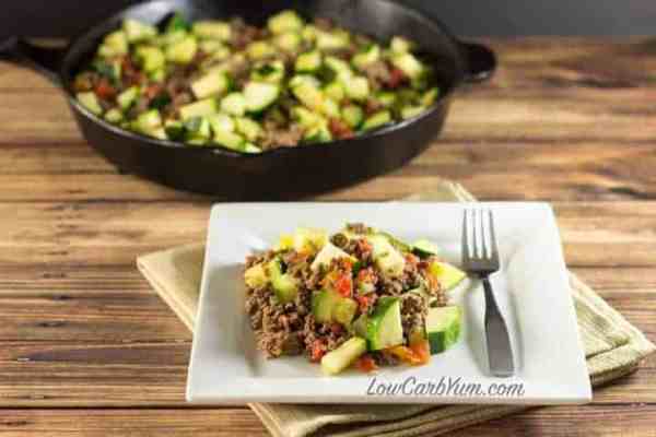 Low Carb Mexican Zucchini Beef Skillet Recipe