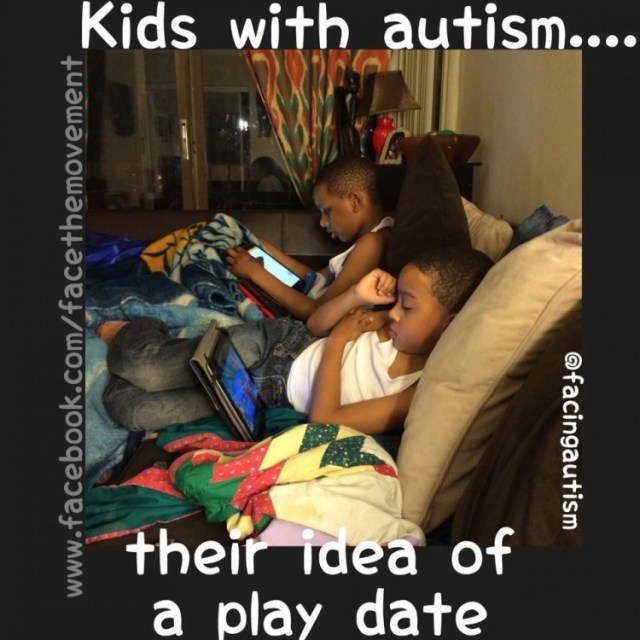 kids with autism... their idea of a play date