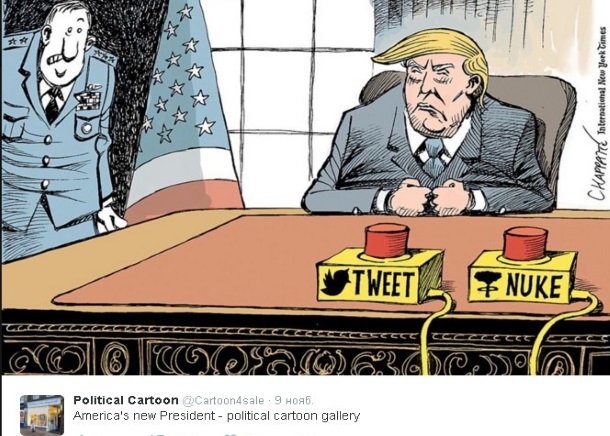 Trump became the president: response of social networks in caricatures